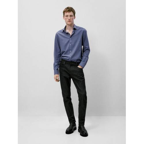 Slim fit melange houndstooth shirt